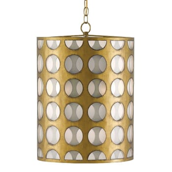 Currey & Company 3-Light 22" Go-Go Pendant in Brass and Opaque
