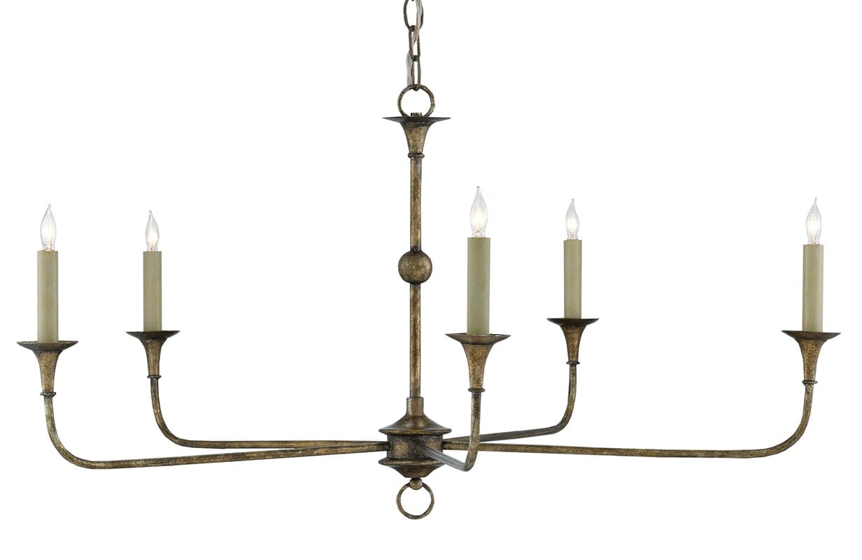 5-Light 19" Nottaway Bronze Small Chandelier in Pyrite Bronze