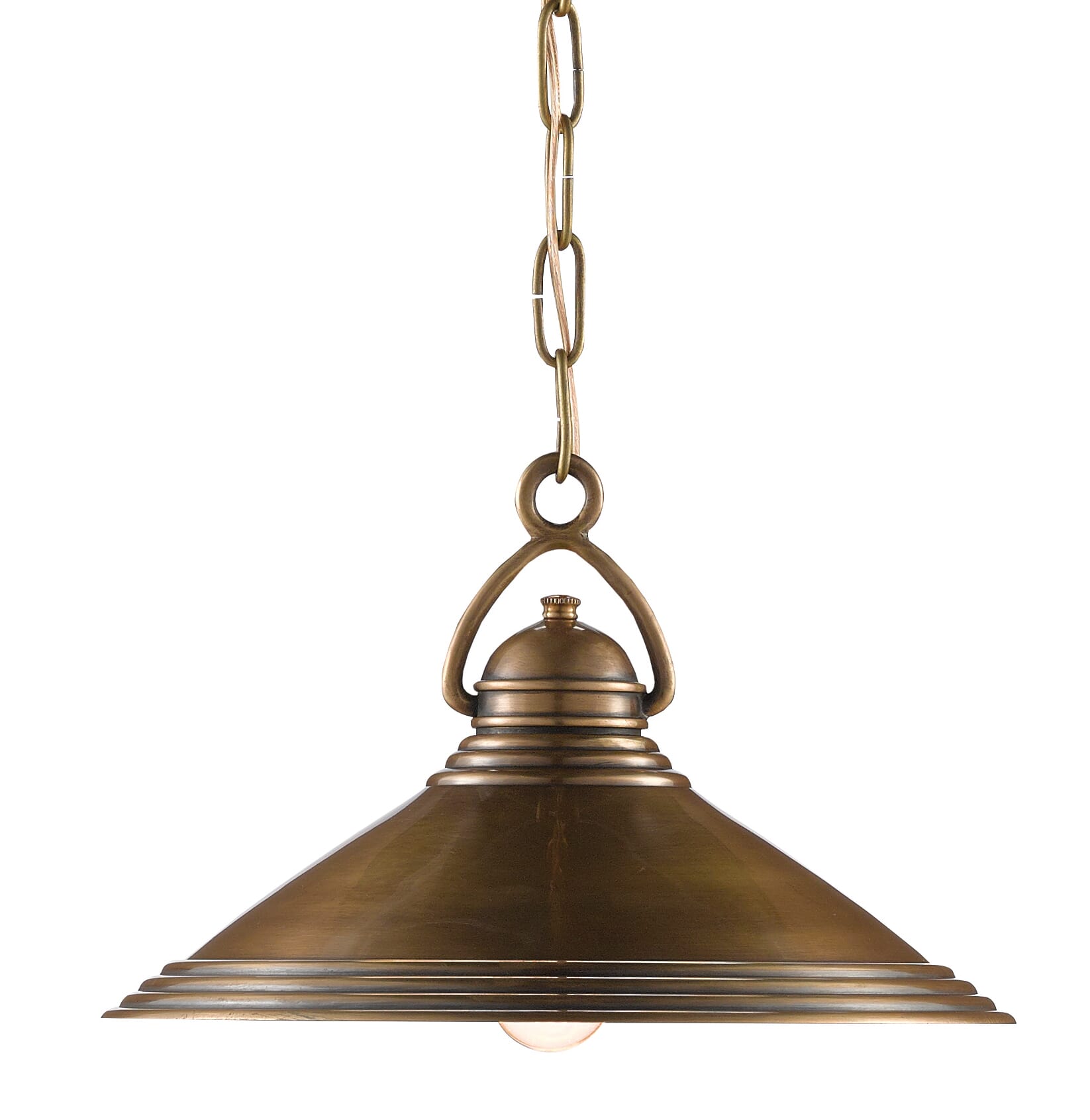 9" Weybright Pendant in Vintage Brass