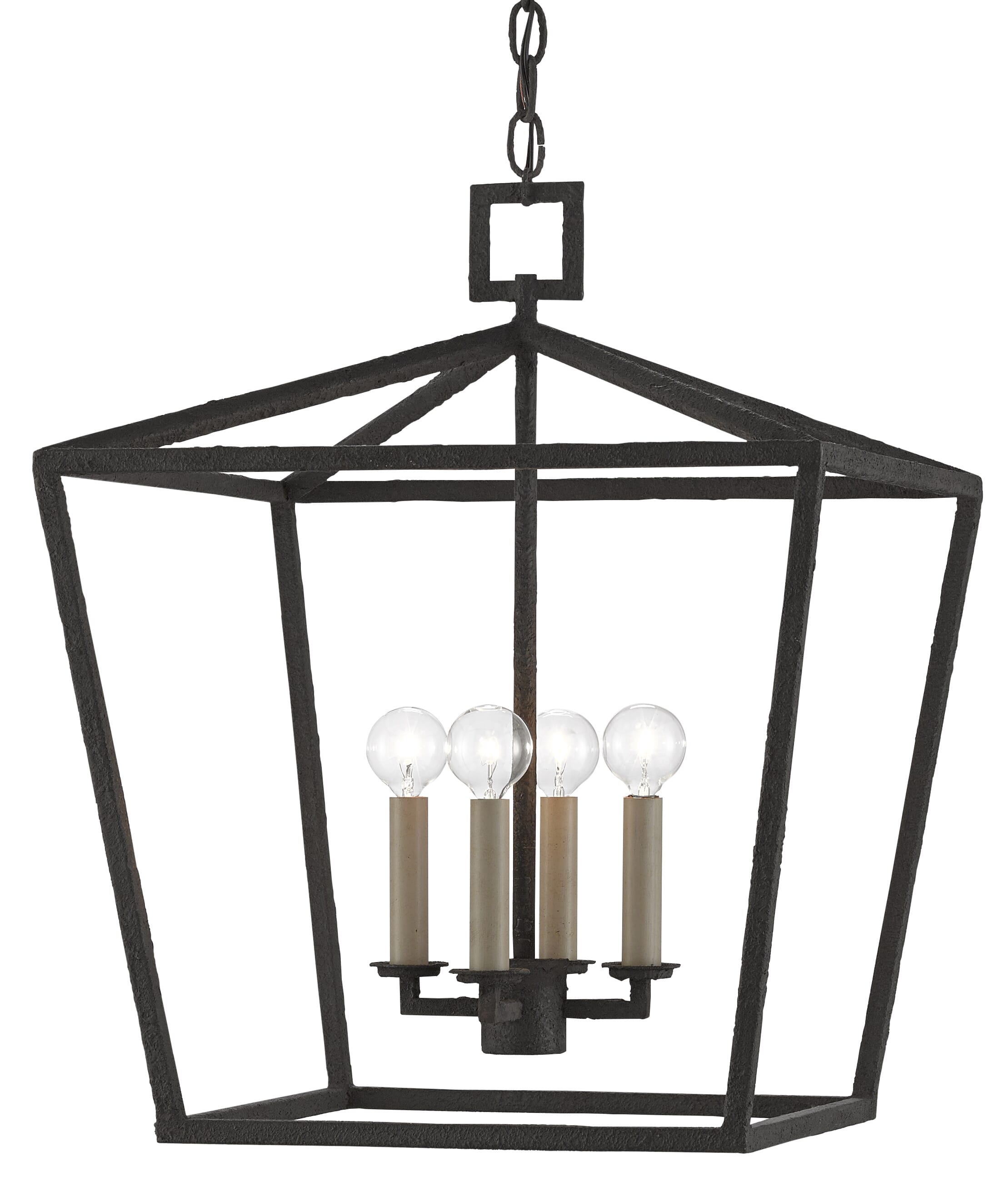 4-Light 22" Denison Black Medium Lantern in MolÃ© Black