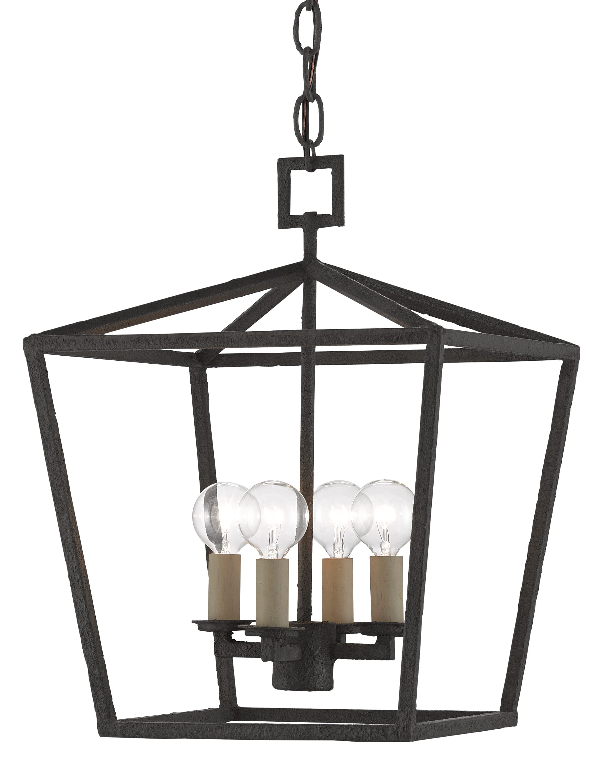 4-Light 16" Denison Black Small Lantern in MolÃ© Black