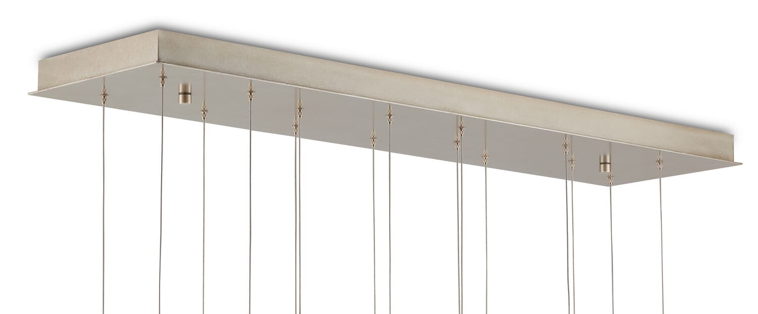 Daze 15-Light 15 Light Pendant in Antique Brass with White with Painted Silver