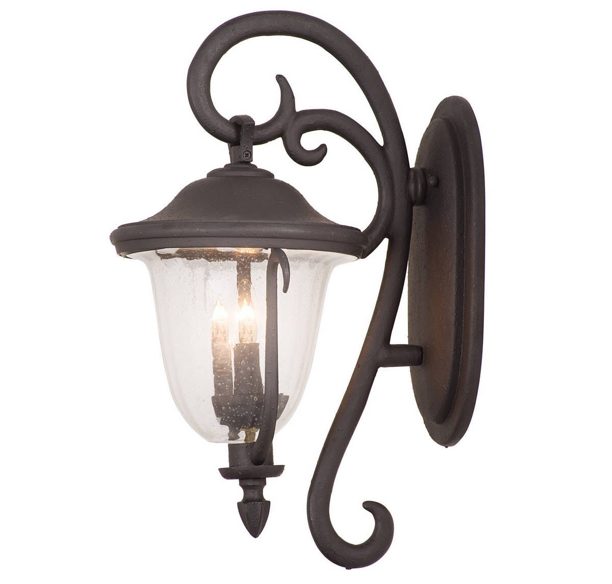 Santa Barbara Outdoor 2-Light Small Wall Bracket in Matte Black