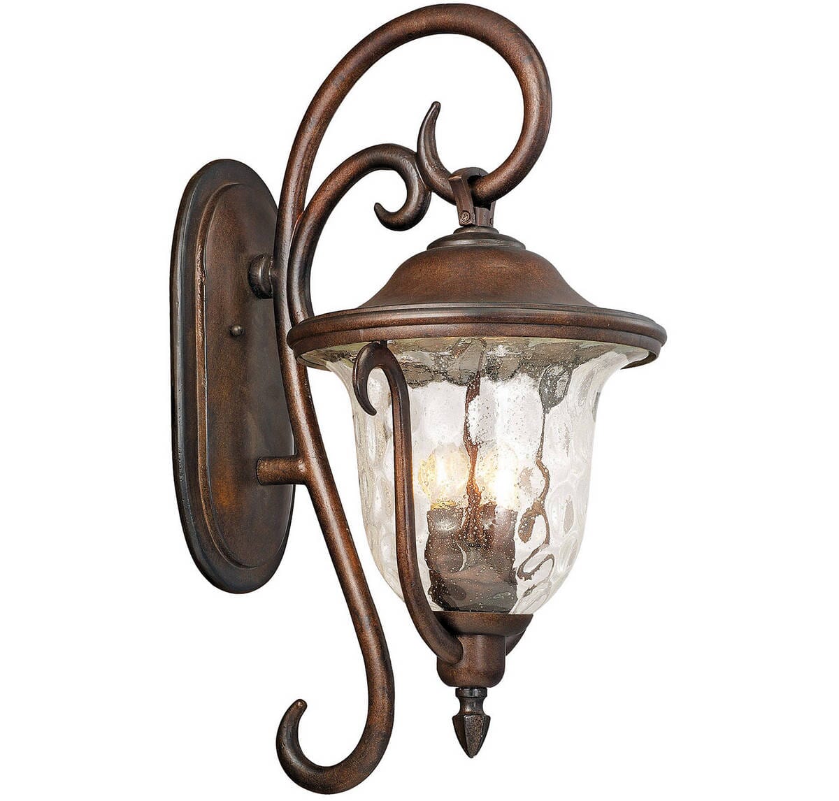 Santa Barbara Outdoor 3-Light Med. Wall Bracket in Burnished Bronze