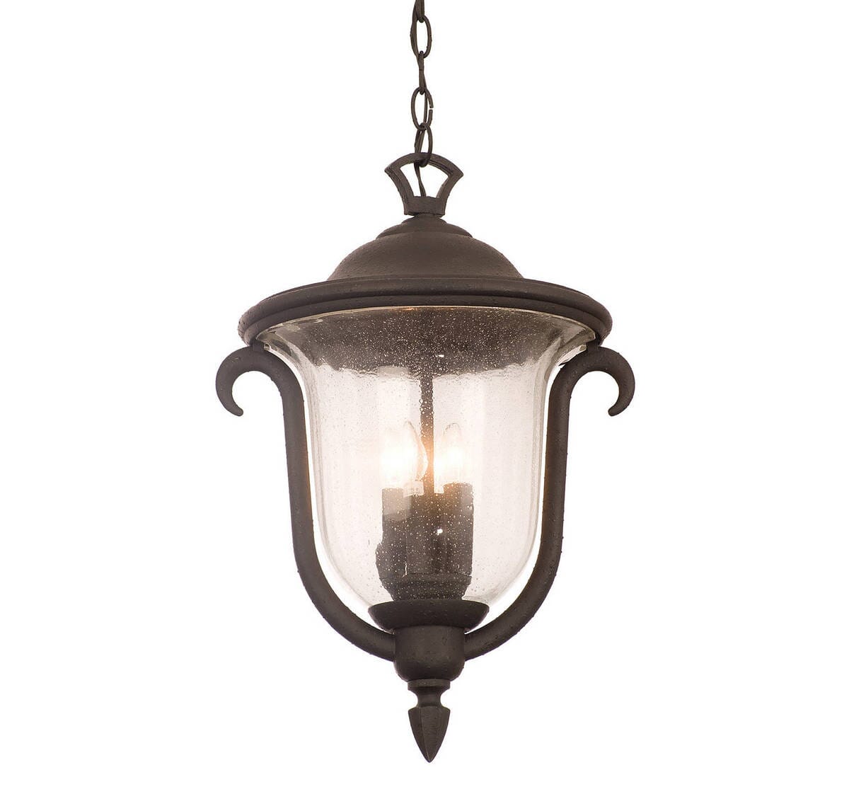 Santa Barbara Outdoor 3-Light Med. Hanging Lantern in Matte Black