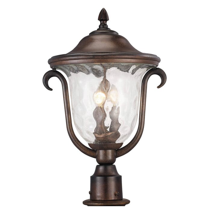 Kalco Santa Barbara Outdoor 3-Light Post Mount Lantern in Burnished Bronze Kalco Santa Barbara Outdoor 3-Light Post Mount Lantern in Burnished Bronze