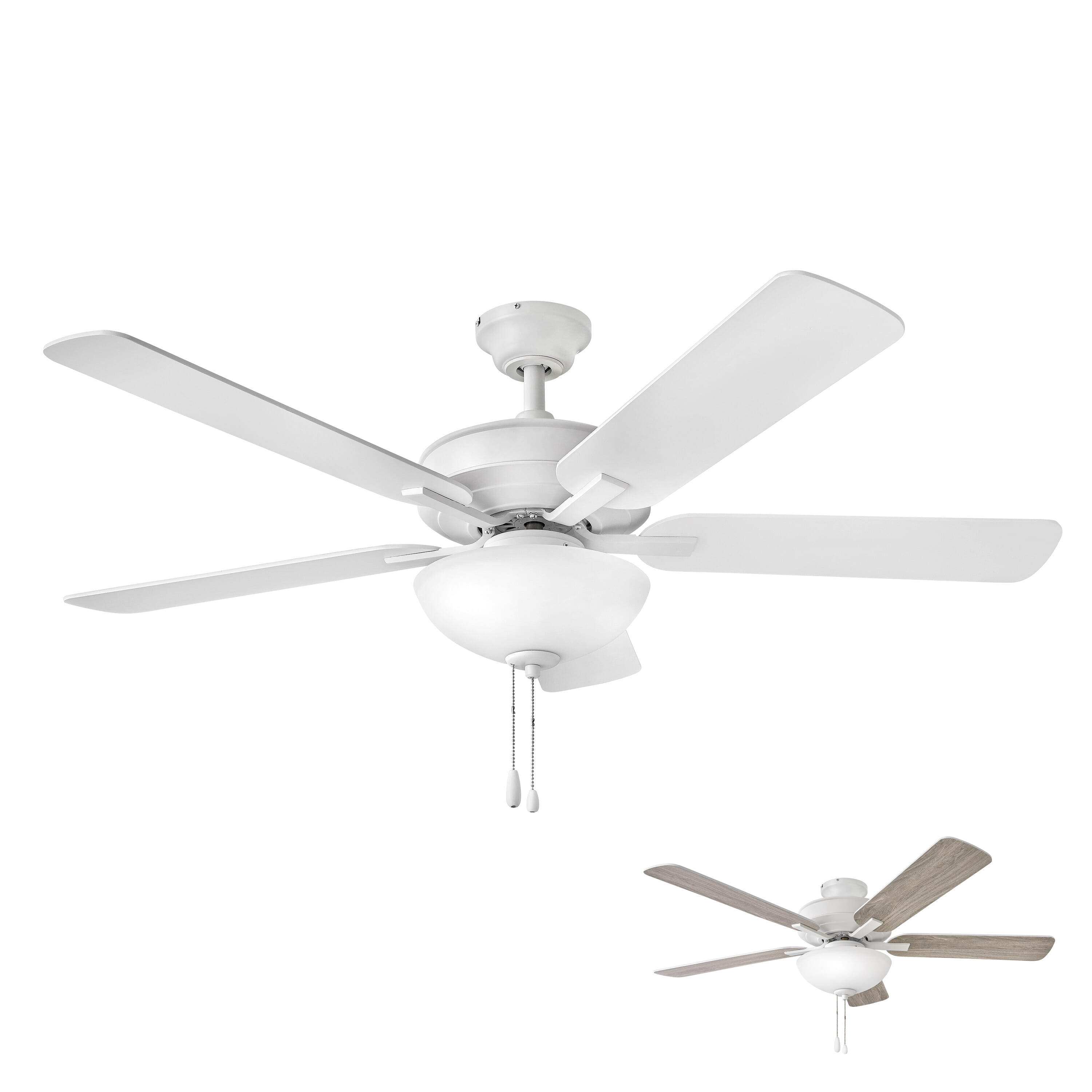 2-Light 52" Indoor Ceiling Fan in Chalk White