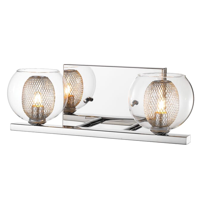 Z-Lite Auge 2-Light Bathroom Vanity Light In Chrome Z-Lite Auge 2-Light Bathroom Vanity Light In Chrome