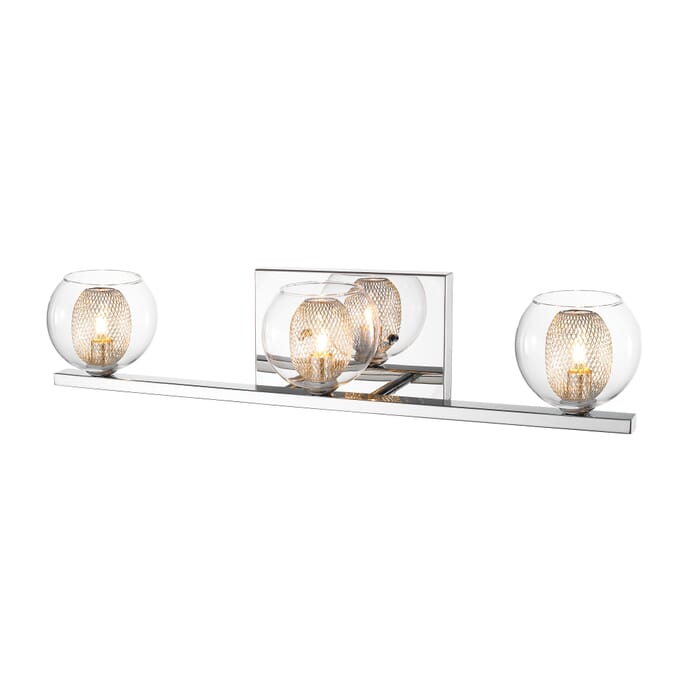 Z-Lite Auge 3-Light Bathroom Vanity Light In Chrome Z-Lite Auge 3-Light Bathroom Vanity Light In Chrome