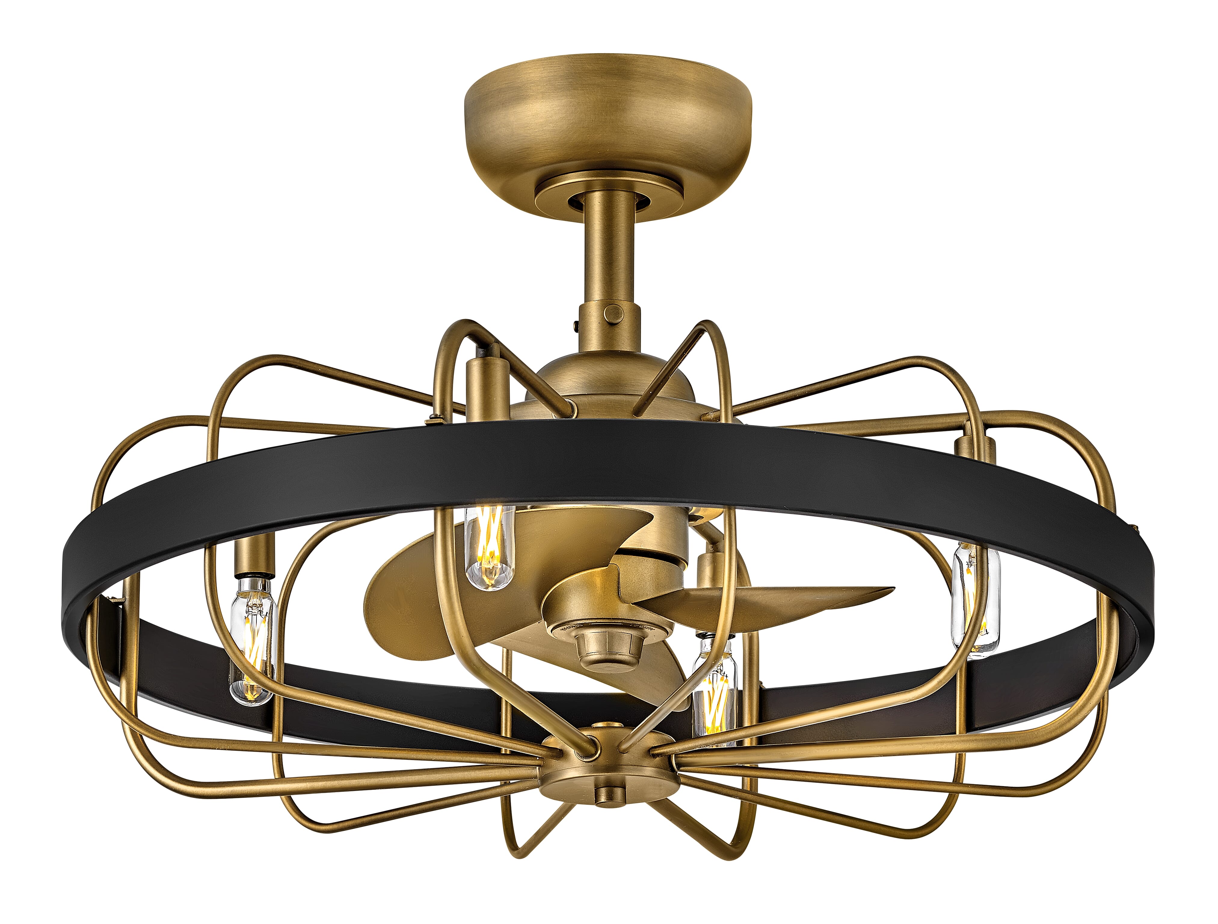 Eli 4-Light 22" LED Fandelier Light in Heritage Brass
