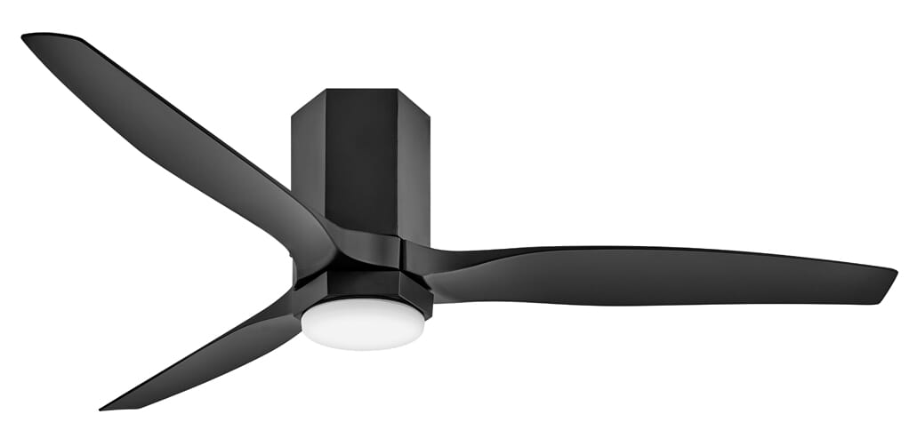 Matte Black 52" Ceiling Fan from the Facet Collection