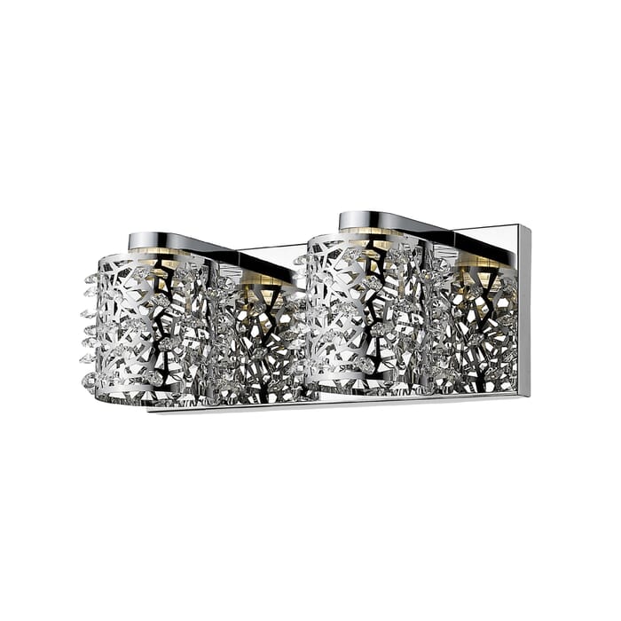 Z-Lite Fortuna 2-Light Bathroom Vanity Light In Chrome Z-Lite Fortuna 2-Light Bathroom Vanity Light In Chrome
