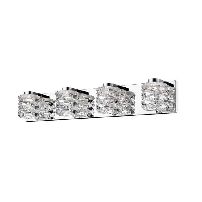 Z-Lite Dawson 4-Light Bathroom Vanity Light In Chrome Z-Lite Dawson 4-Light Bathroom Vanity Light In Chrome