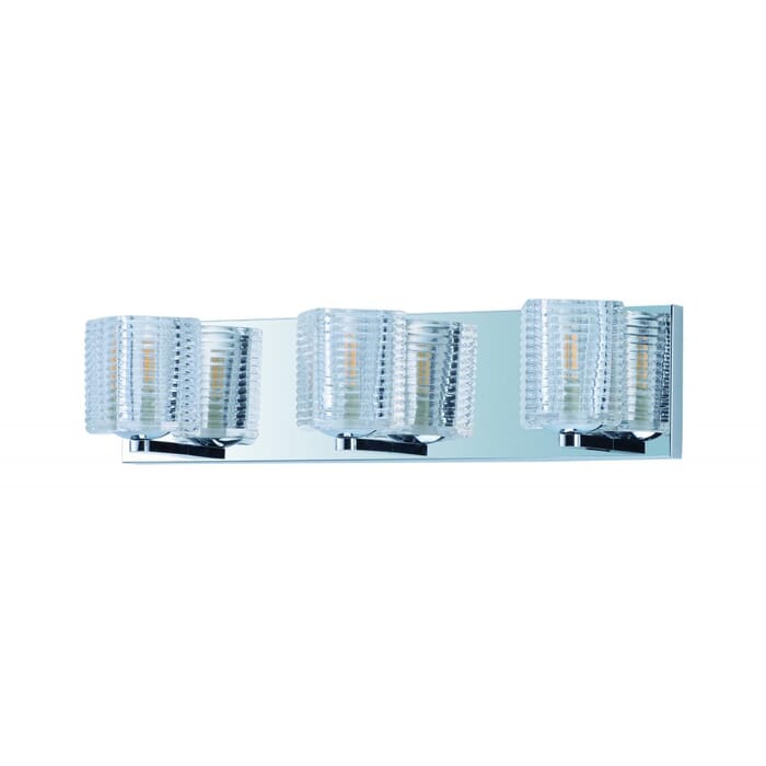 Maxim Lighting Groove 3-Light 3-Light Bathroom Vanity Light in Polished Chrome Maxim Lighting Groove 3-Light 3-Light Bathroom Vanity Light in Polished Chrome