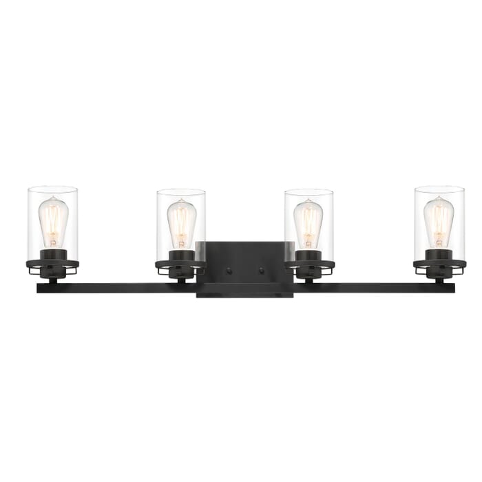 Jedrek 4-Light Bathroom Vanity Light in Black Jedrek 4-Light Bathroom Vanity Light in Black