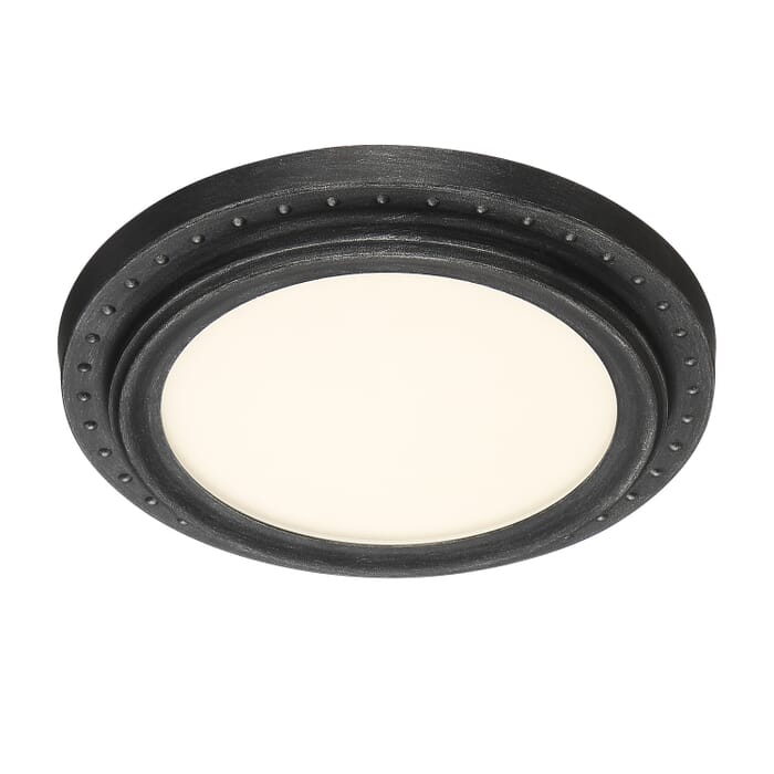 Deco Edge 1-Light LED Flushmount in Weathered Pewter Deco Edge 1-Light LED Flushmount in Weathered Pewter