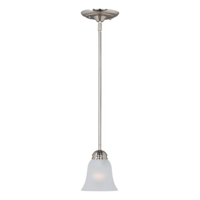 Basix 1-Light Mini Pendant in Satin Nickel Basix 1-Light Mini Pendant in Satin Nickel