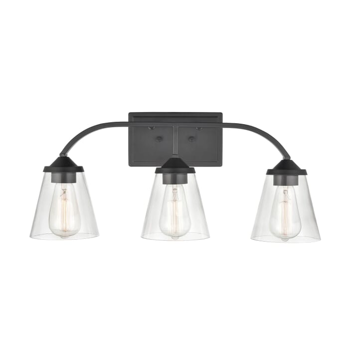 Millennium Josleen 3-Light Bathroom Vanity Light in Matte Black Millennium Josleen 3-Light Bathroom Vanity Light in Matte Black