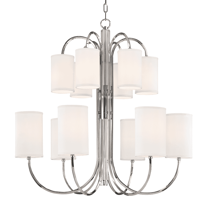 Hudson Valley Junius 12-Light Chandelier in Polished Nickel Hudson Valley Junius 12-Light Chandelier in Polished Nickel