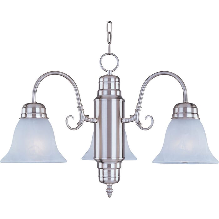 Maxim Lighting Builder Basics 21" 3-Light Mini Chandelier in Satin Nickel Maxim Lighting Builder Basics 21" 3-Light Mini Chandelier in Satin Nickel