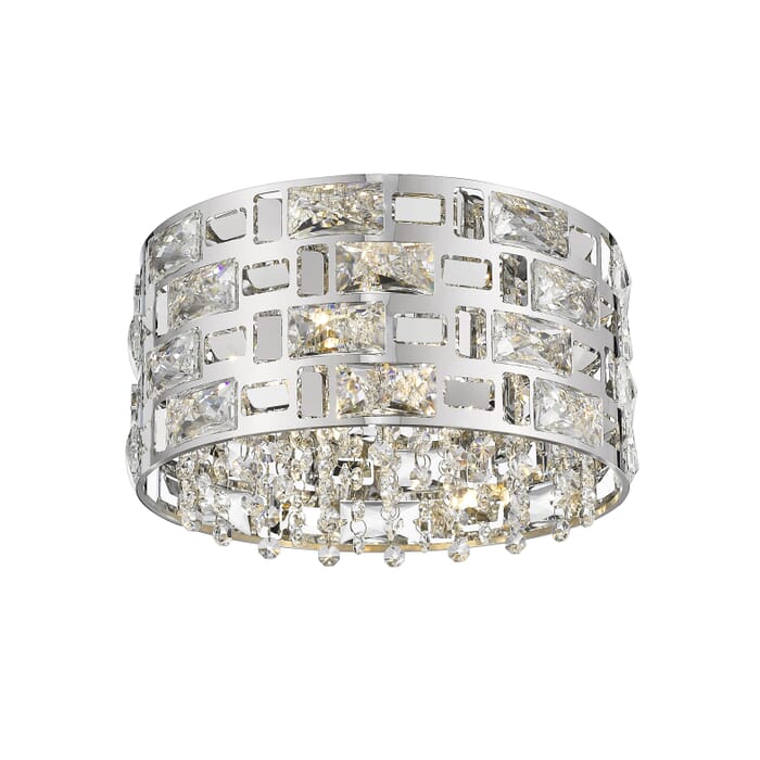 Z-Lite Aludra 4-Light Flush Mount Ceiling Light In Chrome Z-Lite Aludra 4-Light Flush Mount Ceiling Light In Chrome