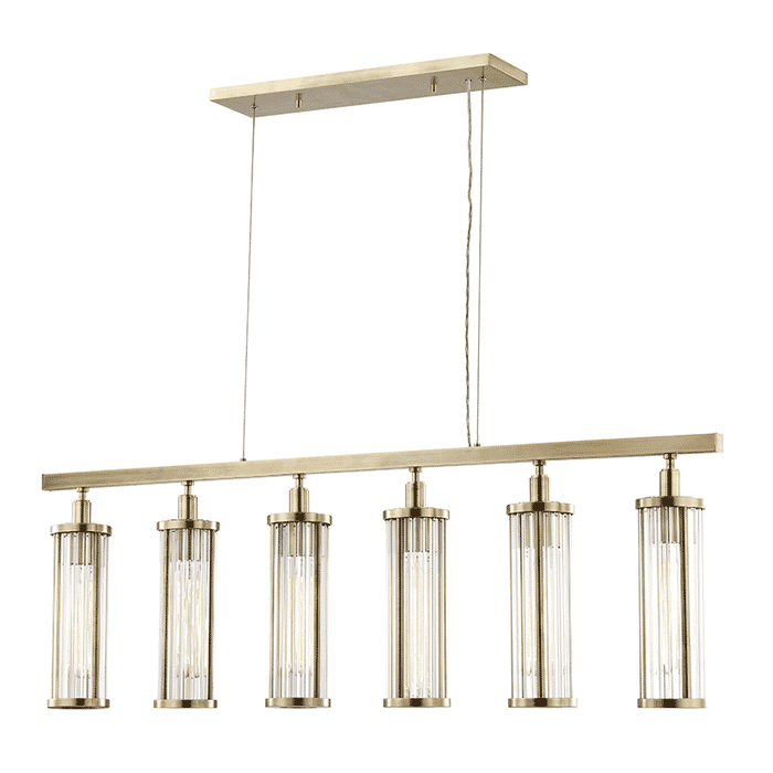 Hudson Valley Marley 6-Light 47" Kitchen Island Light in Aged Brass Hudson Valley Marley 6-Light 47" Kitchen Island Light in Aged Brass