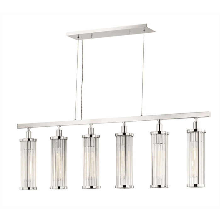 Hudson Valley Marley 6-Light 47" Kitchen Island Light in Polished Nickel Hudson Valley Marley 6-Light 47" Kitchen Island Light in Polished Nickel