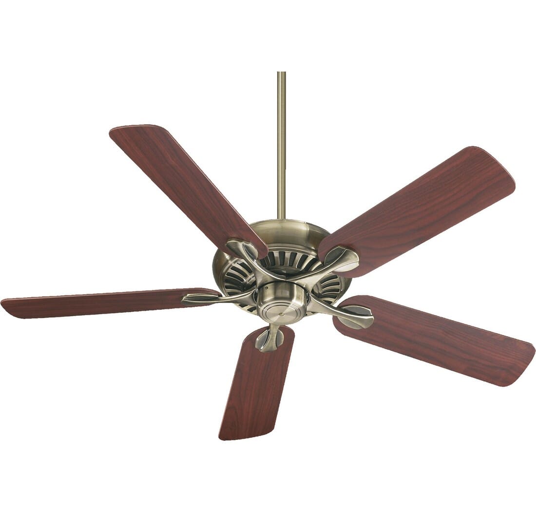 Quorum Pinnacle 52" Indoor Ceiling Fan in Antique Brass