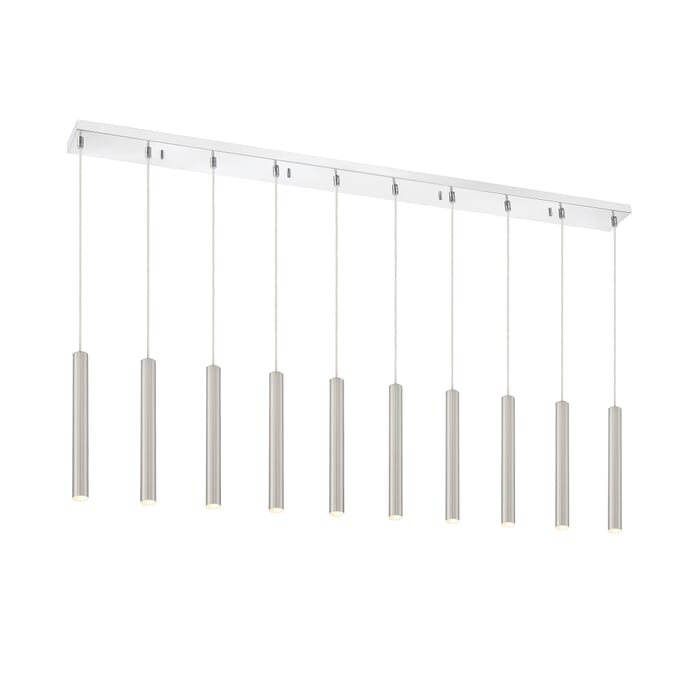 Z-Lite Forest 10-Light Linear Pendant Light In Chrome Z-Lite Forest 10-Light Linear Pendant Light In Chrome
