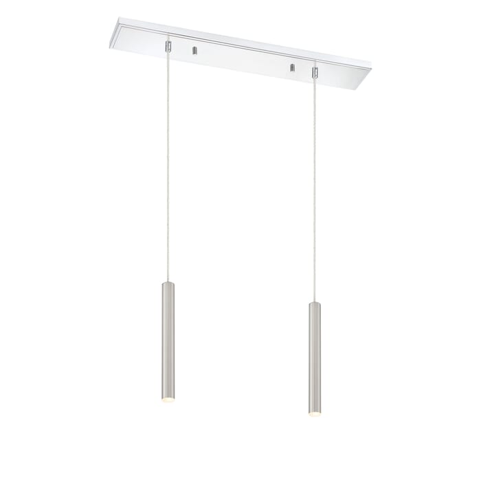 Z-Lite Forest 2-Light Linear Pendant Light In Chrome Z-Lite Forest 2-Light Linear Pendant Light In Chrome