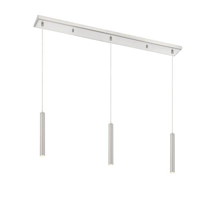 Z-Lite Forest 3-Light Linear Pendant Light In Brushed Nickel Z-Lite Forest 3-Light Linear Pendant Light In Brushed Nickel