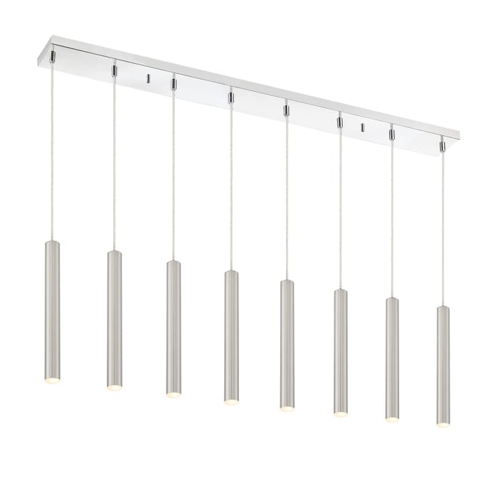 Z-Lite Forest 8-Light Linear Pendant Light In Chrome Z-Lite Forest 8-Light Linear Pendant Light In Chrome