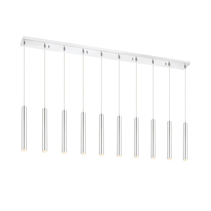 Z-Lite Forest 10-Light Linear Pendant Light In Chrome Z-Lite Forest 10-Light Linear Pendant Light In Chrome