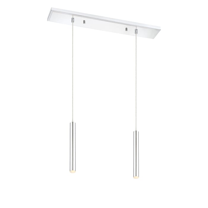 Z-Lite Forest 2-Light Linear Pendant Light In Chrome Z-Lite Forest 2-Light Linear Pendant Light In Chrome