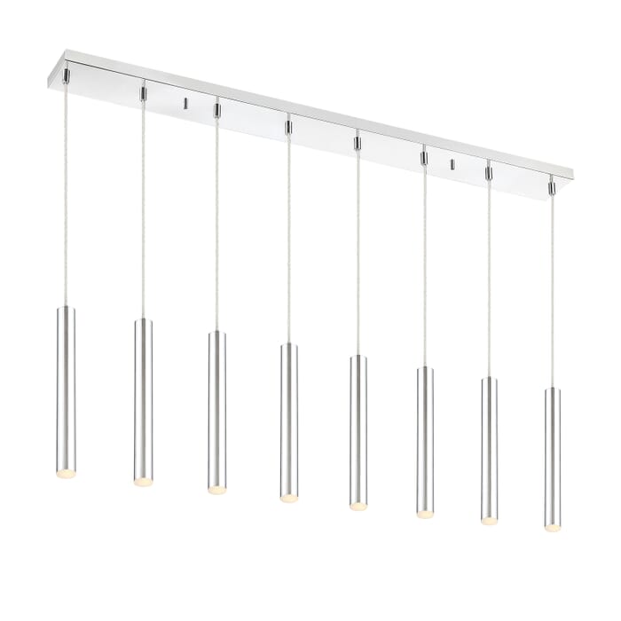 Z-Lite Forest 8-Light Linear Pendant Light In Chrome Z-Lite Forest 8-Light Linear Pendant Light In Chrome