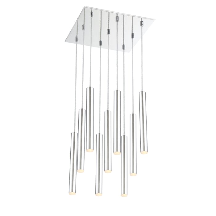 Z-Lite Forest 9-Light Chandelier In Chrome Z-Lite Forest 9-Light Chandelier In Chrome