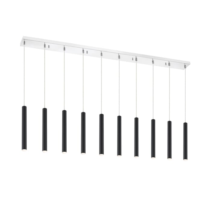 Z-Lite Forest 10-Light Linear Pendant Light In Chrome Z-Lite Forest 10-Light Linear Pendant Light In Chrome