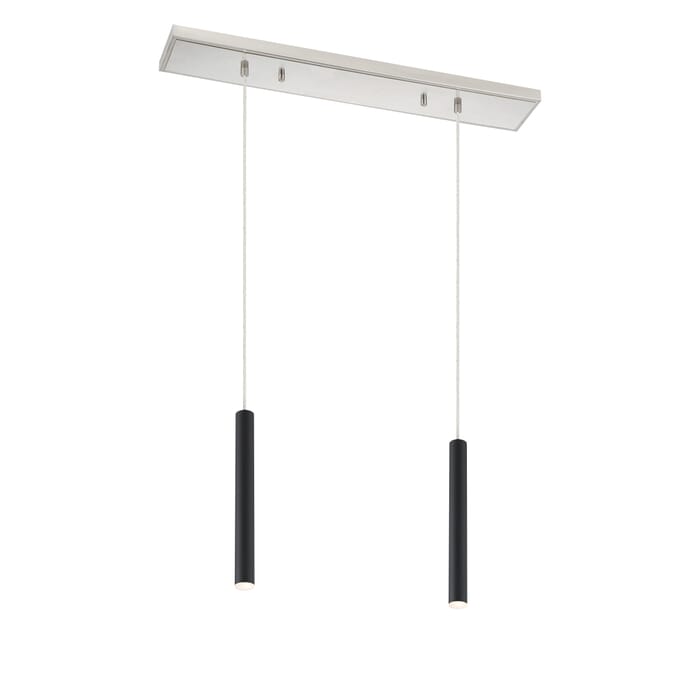 Z-Lite Forest 2-Light Linear Pendant Light In Brushed Nickel Z-Lite Forest 2-Light Linear Pendant Light In Brushed Nickel