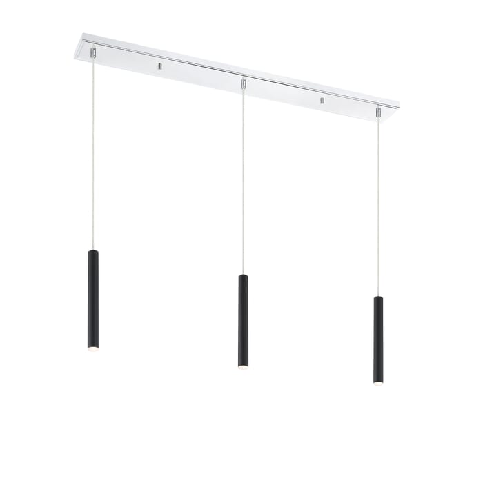 Z-Lite Forest 3-Light Linear Pendant Light In Chrome Z-Lite Forest 3-Light Linear Pendant Light In Chrome