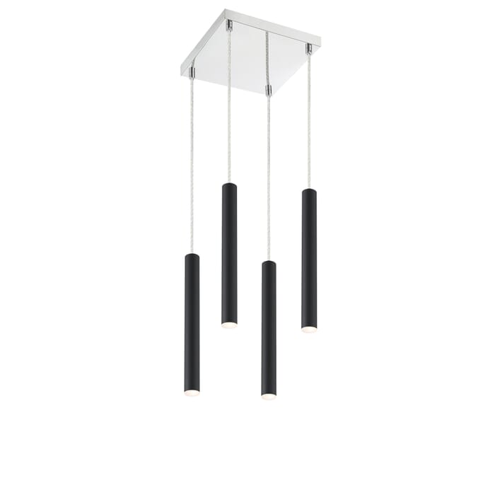 Z-Lite Forest 4-Light Chandelier In Matte Black Z-Lite Forest 4-Light Chandelier In Matte Black