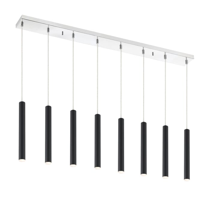 Z-Lite Forest 8-Light Linear Pendant Light In Chrome Z-Lite Forest 8-Light Linear Pendant Light In Chrome