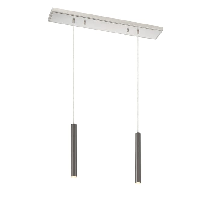 Z-Lite Forest 2-Light Linear Pendant Light In Brushed Nickel Z-Lite Forest 2-Light Linear Pendant Light In Brushed Nickel