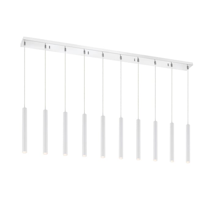 Z-Lite Forest 10-Light Linear Pendant Light In Chrome Z-Lite Forest 10-Light Linear Pendant Light In Chrome