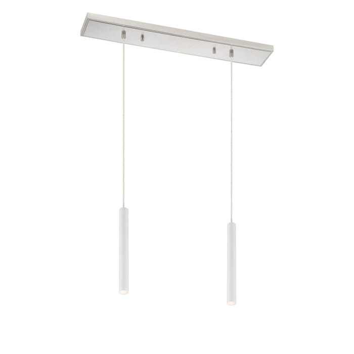 Z-Lite Forest 2-Light Linear Pendant Light In Brushed Nickel Z-Lite Forest 2-Light Linear Pendant Light In Brushed Nickel