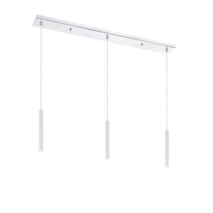 Z-Lite Forest 3-Light Linear Pendant Light In Chrome Z-Lite Forest 3-Light Linear Pendant Light In Chrome