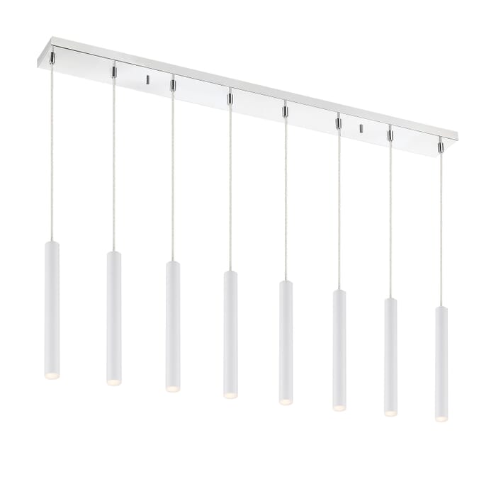Z-Lite Forest 8-Light Linear Pendant Light In Chrome Z-Lite Forest 8-Light Linear Pendant Light In Chrome