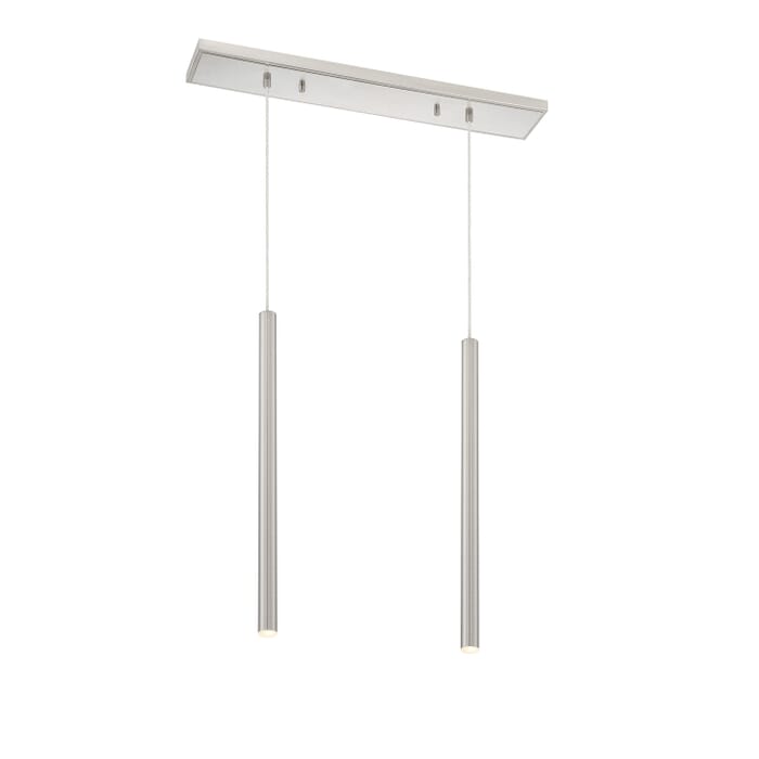 Z-Lite Forest 2-Light Linear Pendant Light In Brushed Nickel Z-Lite Forest 2-Light Linear Pendant Light In Brushed Nickel