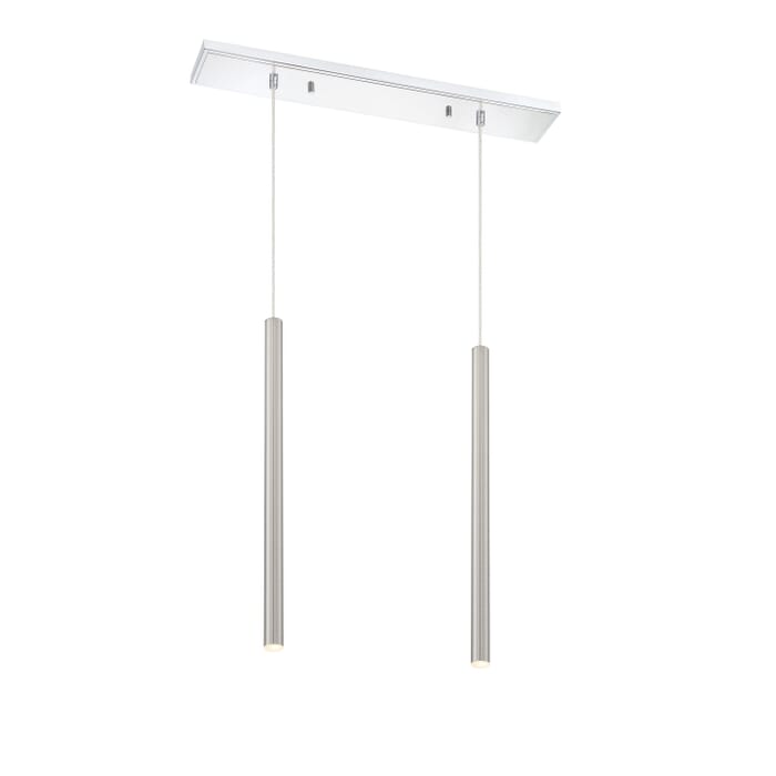 Z-Lite Forest 2-Light Linear Pendant Light In Chrome Z-Lite Forest 2-Light Linear Pendant Light In Chrome