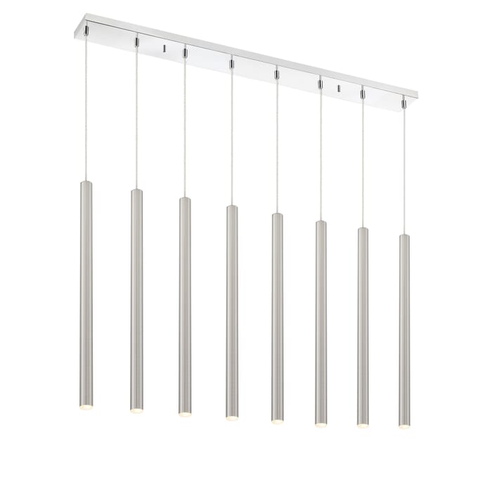 Z-Lite Forest 8-Light Linear Pendant Light In Chrome Z-Lite Forest 8-Light Linear Pendant Light In Chrome