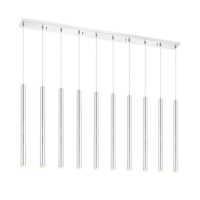 Z-Lite Forest 10-Light Linear Pendant Light In Chrome Z-Lite Forest 10-Light Linear Pendant Light In Chrome